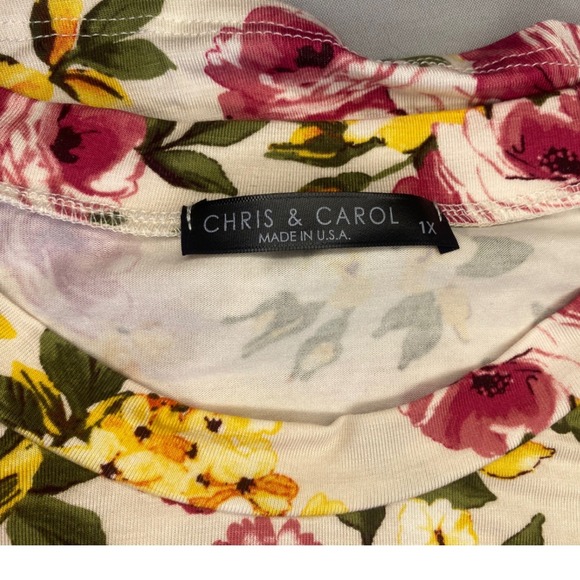 Chris & Carol Floral Tunic Tops Women 1X Multi Color Excellent Bundle 2pk USA - Picture 7 of 9